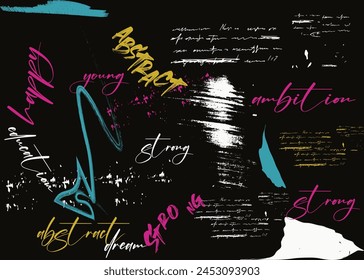 typography sparkle slogan seamless abstract pattern. Style Textiles, print, t-shirts, Abstract contemporary modern trendy vector illustration eps8
