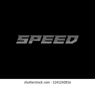 Typography SPEED letter abstract pattern race flag monogram logotype
