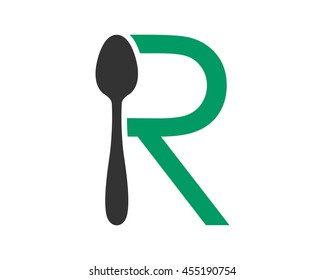 typography spoon cutlery tableware image vector icon