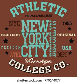 typography sport new york t-shirt vector illustration