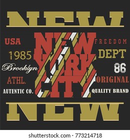 typography sport new york t-shirt vector illustration