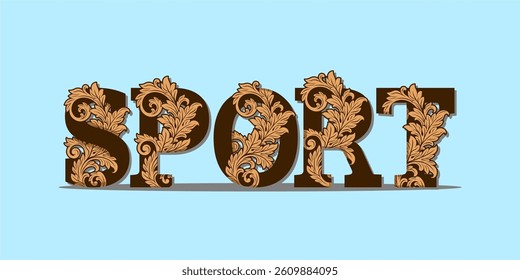 typography SPORT word art illustration, editable text effect, eps file format
