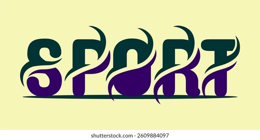 typography SPORT word art illustration, editable text effect, eps file format