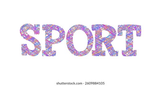 typography SPORT word art illustration, editable text effect, eps file format