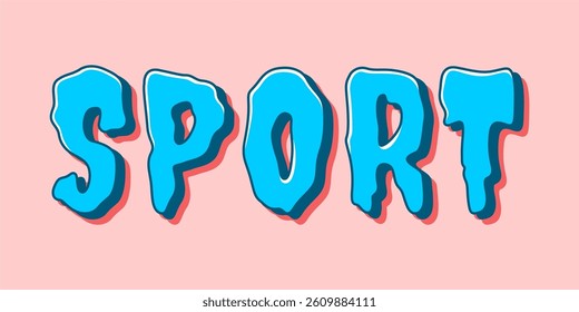 typography SPORT word art illustration, editable text effect, eps file format