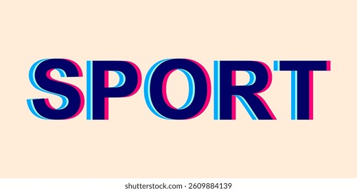 typography SPORT word art illustration, editable text effect, eps file format