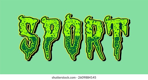 typography SPORT word art illustration, editable text effect, eps file format