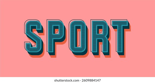 typography SPORT word art illustration, editable text effect, eps file format