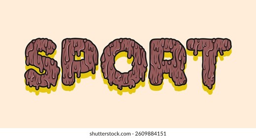 typography SPORT word art illustration, editable text effect, eps file format