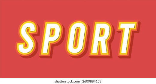 typography SPORT word art illustration, editable text effect, eps file format