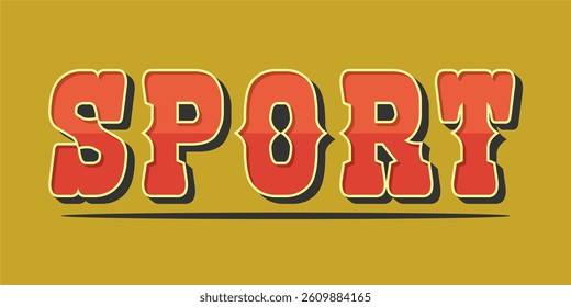 typography SPORT word art illustration, editable text effect, eps file format