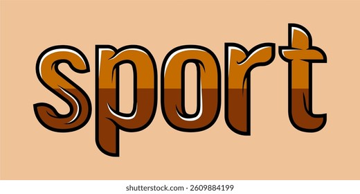 typography SPORT word art illustration, editable text effect, eps file format