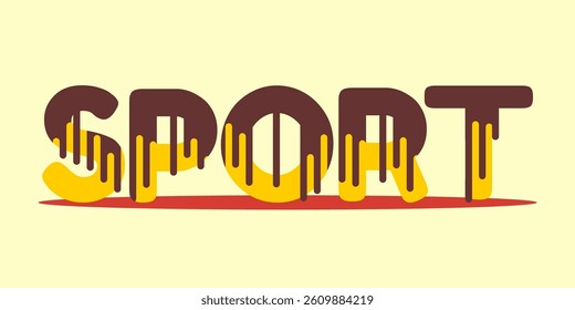 typography SPORT word art illustration, editable text effect, eps file format