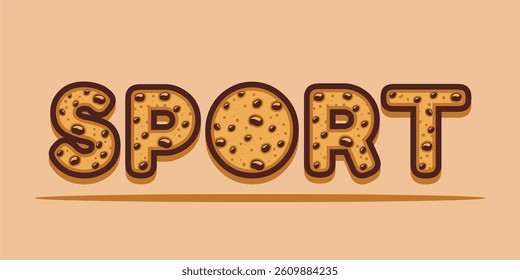 typography SPORT word art illustration, editable text effect, eps file format