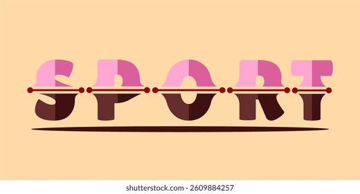 typography SPORT word art illustration, editable text effect, eps file format