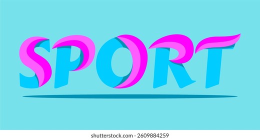 typography SPORT word art illustration, editable text effect, eps file format