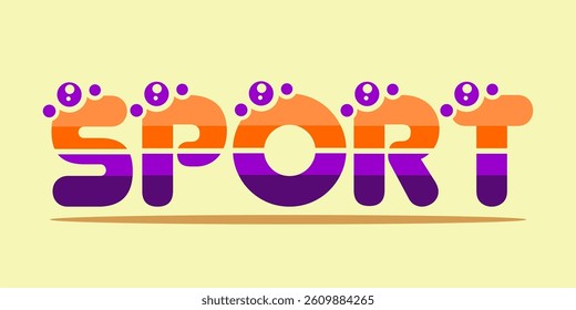 typography SPORT word art illustration, editable text effect, eps file format