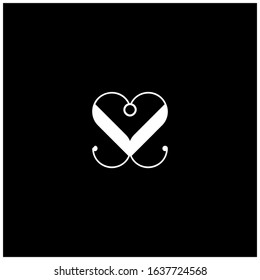 typography SS signature Logo Vector design forms love design. Illustration of initial ss with love logotype design 