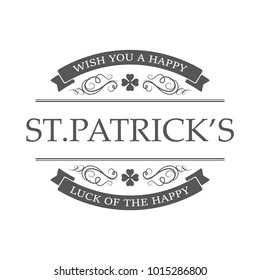 Typography St. Patrick's Day on a white background