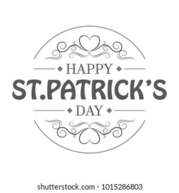 Typography St. Patrick's Day on a white background