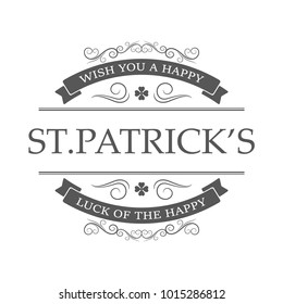 Typography St. Patrick's Day on a white background