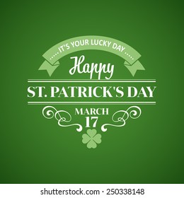 Typography St. Patrick's Day. Vector illustration