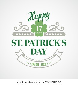 Typography St. Patrick's Day. Vector illustration.