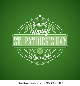 Typography St. Patrick's Day. Vector illustration