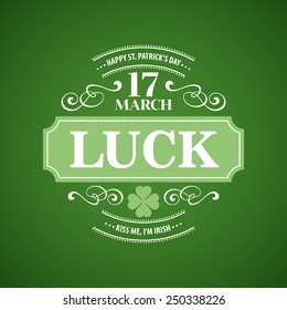 Typography St. Patrick's Day. Vector illustration