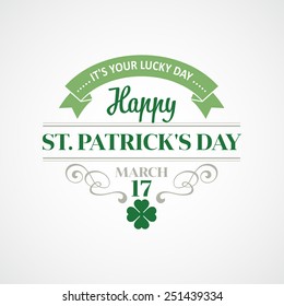 Typography St. Patrick's Day. Vector illustration