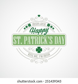 Typography St. Patrick's Day. Vector illustration