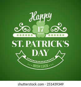 Typography St. Patrick's Day. Vector illustration
