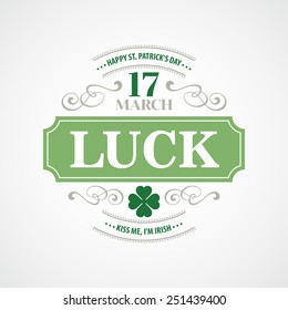 Typography St. Patrick's Day. Vector illustration