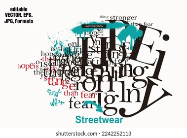 typography street art graffiti vector. Urban typography street art graffiti slogan print with spray effect for graphic tee t shirt or sweatshirt