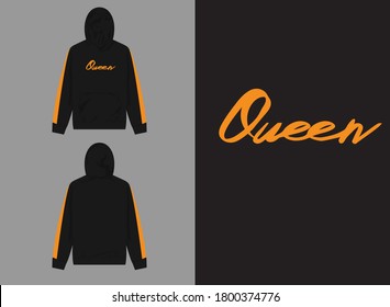 Typography Streetwear Hoodie
Queen Typography Design
