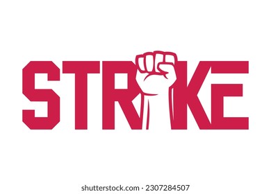 Typografie von STRIKE Wortkonzept. Sehr geeignet für verschiedene geschäftliche Zwecke, auch für Symbol, Symbol und viele mehr.
