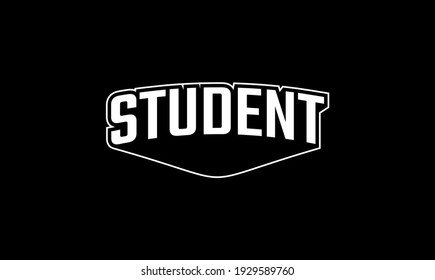 tipografía de Student sobre fondo negro. Vintage de texto para estudiantes. Gráfico vectorial de ilustración. Es bueno para el fondo de la plantilla, camiseta, pancarta, afiche, etc. 