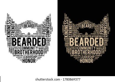 Typography Style Bearded T-Shirt Design - Brotherhood - 2 different color Print ready vector file 