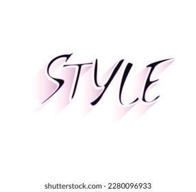 typography with style text, grey, white and pink; vector design for fashion and poster prints, card, sticker, wall art