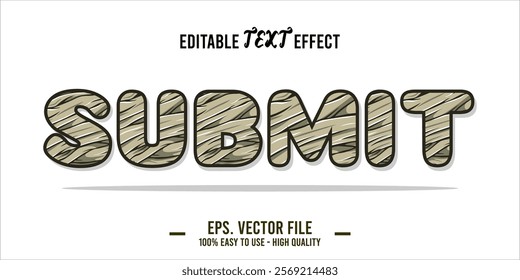 typography SUBMIT word art illustration, editable text effect, eps file format	