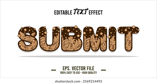 typography SUBMIT word art illustration, editable text effect, eps file format	