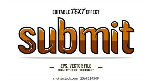 typography SUBMIT word art illustration, editable text effect, eps file format	