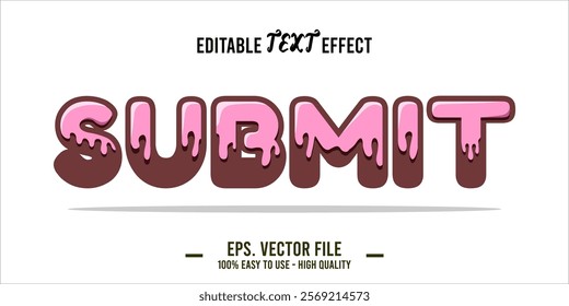 typography SUBMIT word art illustration, editable text effect, eps file format	