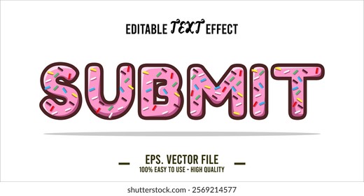 typography SUBMIT word art illustration, editable text effect, eps file format	