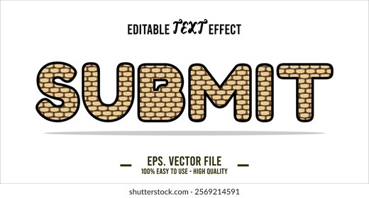 typography SUBMIT word art illustration, editable text effect, eps file format	