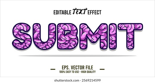 typography SUBMIT word art illustration, editable text effect, eps file format	