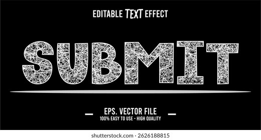 typography SUBMIT word art illustration, editable text effect, eps file format