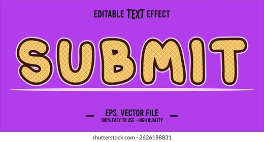typography SUBMIT word art illustration, editable text effect, eps file format
