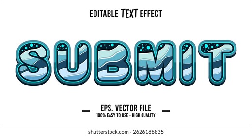 typography SUBMIT word art illustration, editable text effect, eps file format