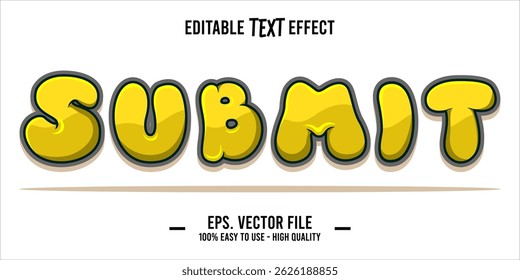 typography SUBMIT word art illustration, editable text effect, eps file format